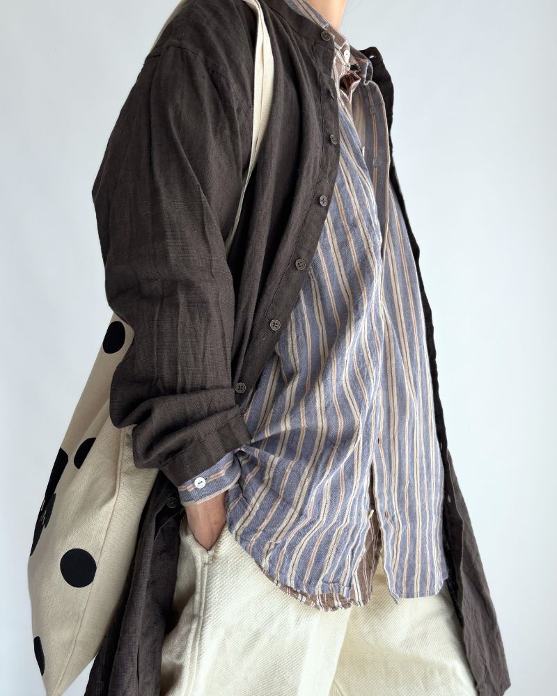 ベンガルストライプシャツ GrayBlue