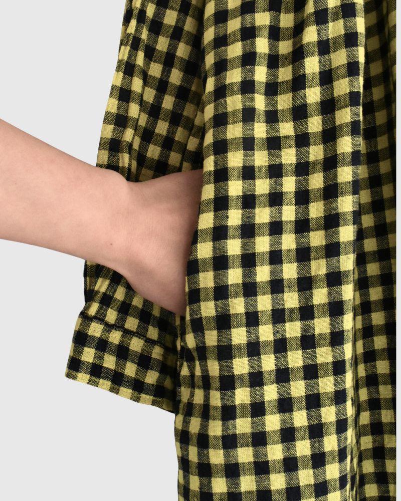 ギンガムチェック ドレス Yellow