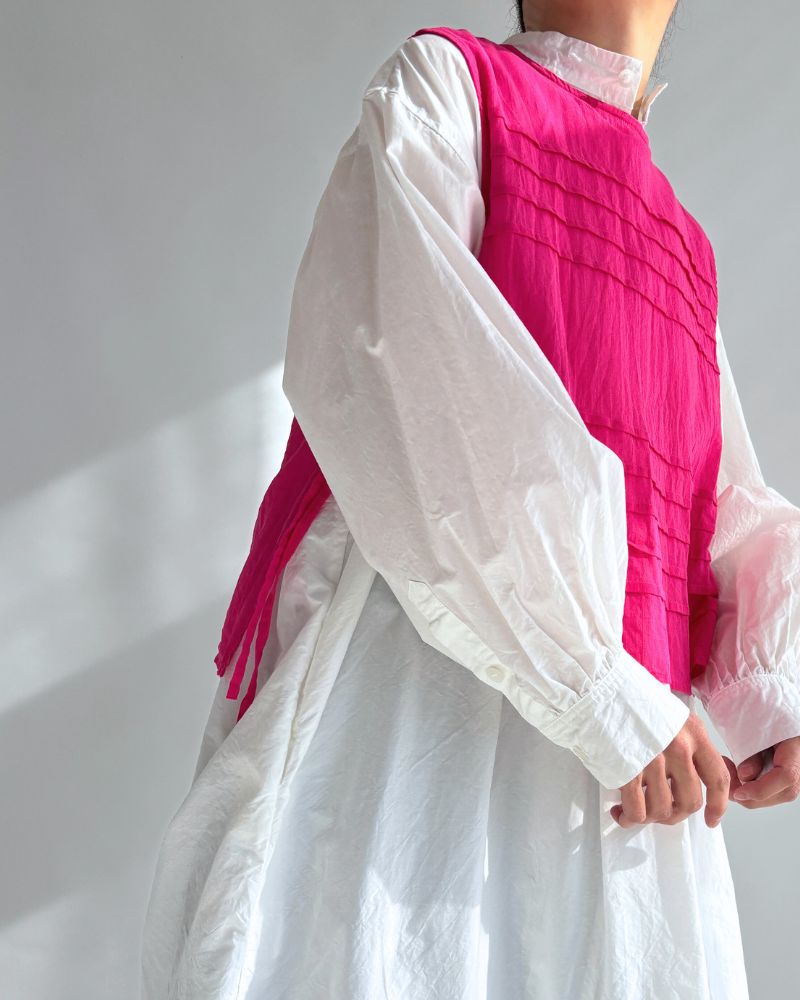 ボイル スリーブレスタックブラウス Pink