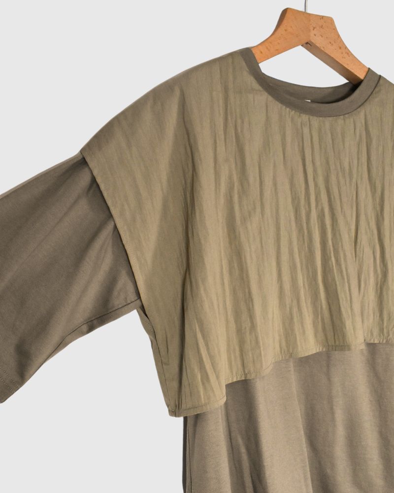 【sale】LAYERED TOPS 'HABOI' Khaki Beige