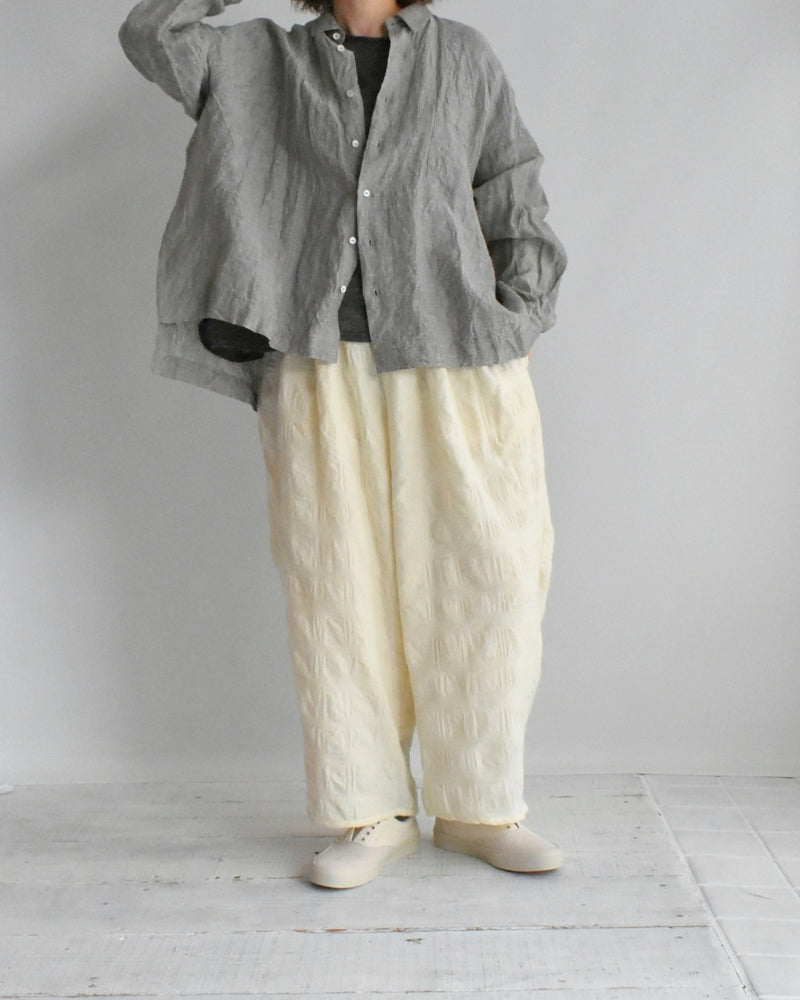 ウールチェックパンツ Ivory