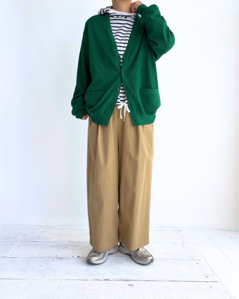 透かし編みニットカーディガン 'EMILY' Green