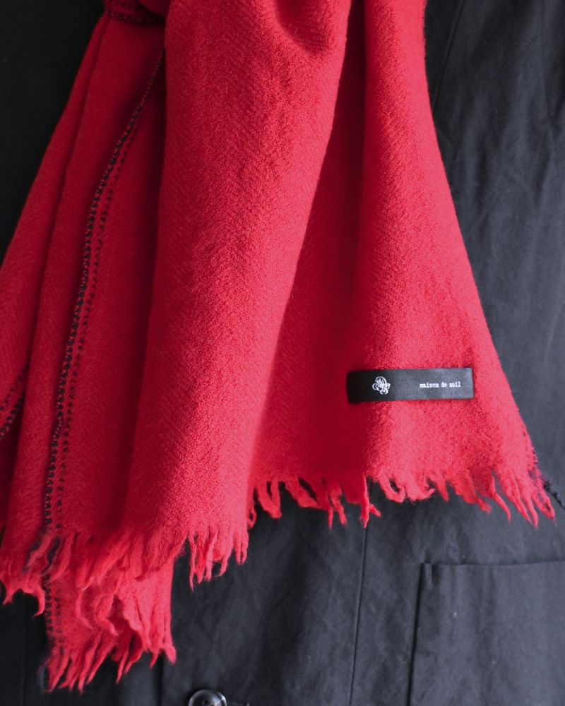 WOOL STOLE 32x188cm Red/Navy