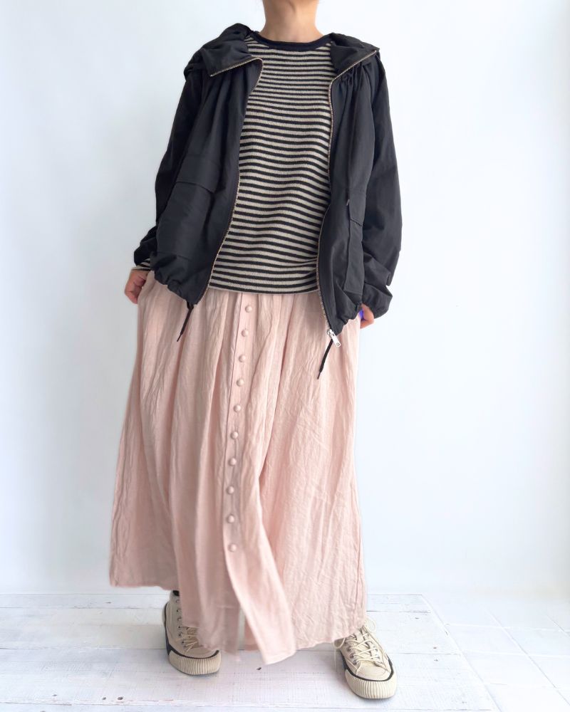 ボーダーニットプルオーバー Pebblegray/Navy