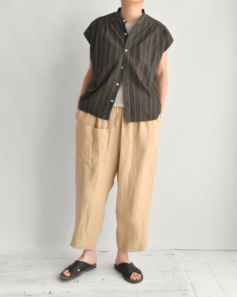 アシメポケットベイカーパンツ（LINEN） Beige