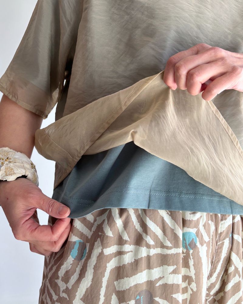 シアーレイヤードトップス 'SAN' KhakiBeige