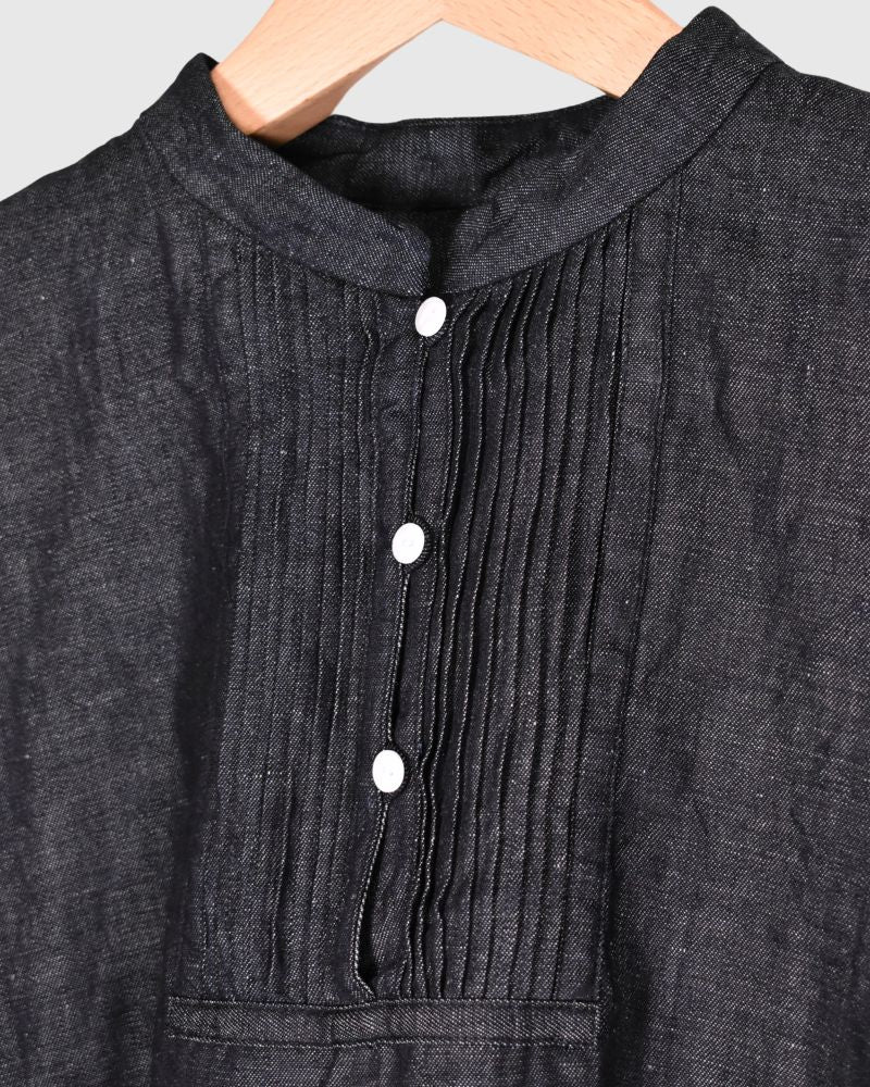 ANTIQUE PIN TUCK PULL SHIRT Indigo