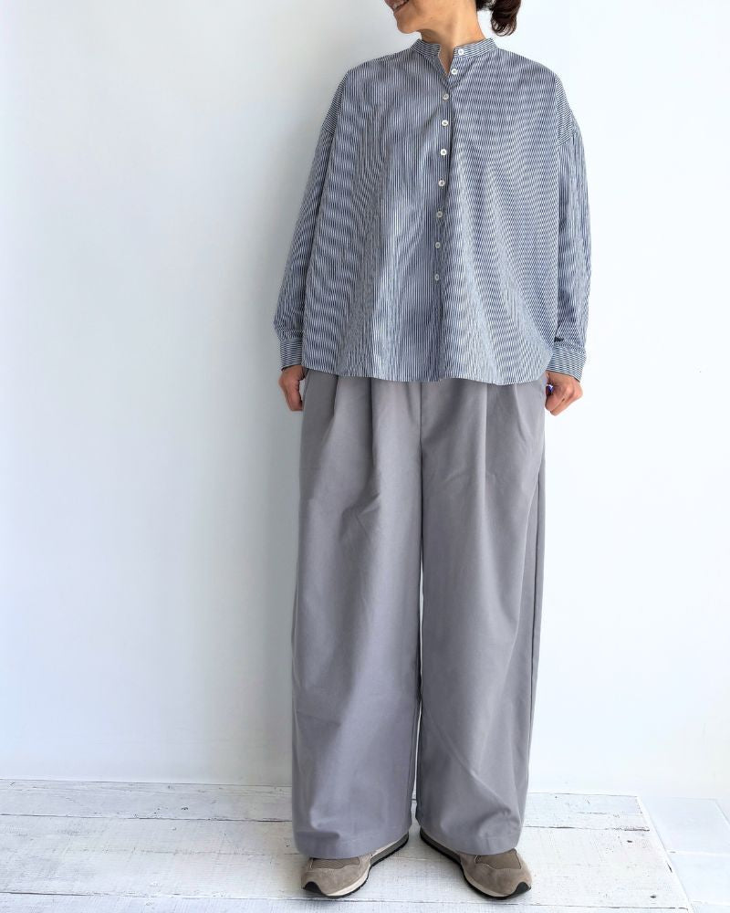 バンドカラービックシャツ Sax/Navy