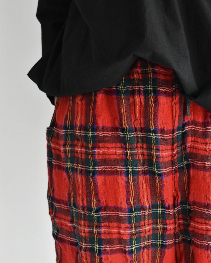 コットンウール タータンチェックパンツ Red