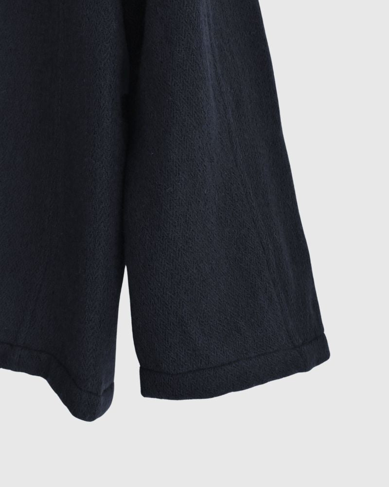 STAND COLLAR FLY FRONT JACKET Navy