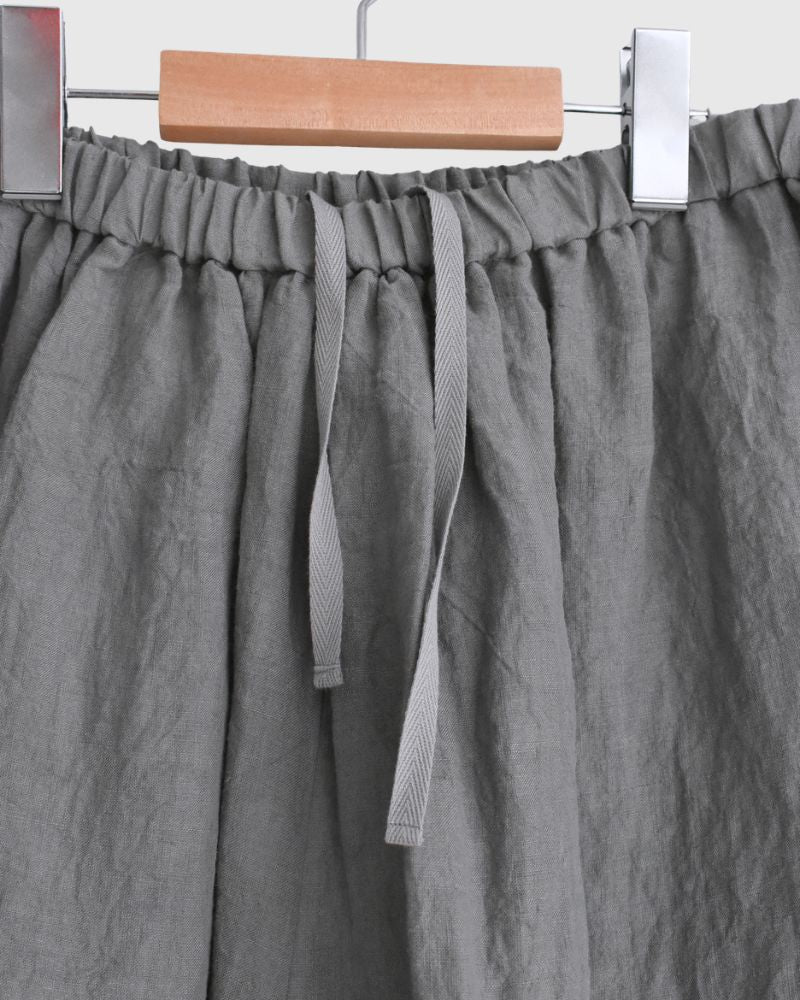 ワイドコクーン ギャザーパンツ（LINEN） Gray