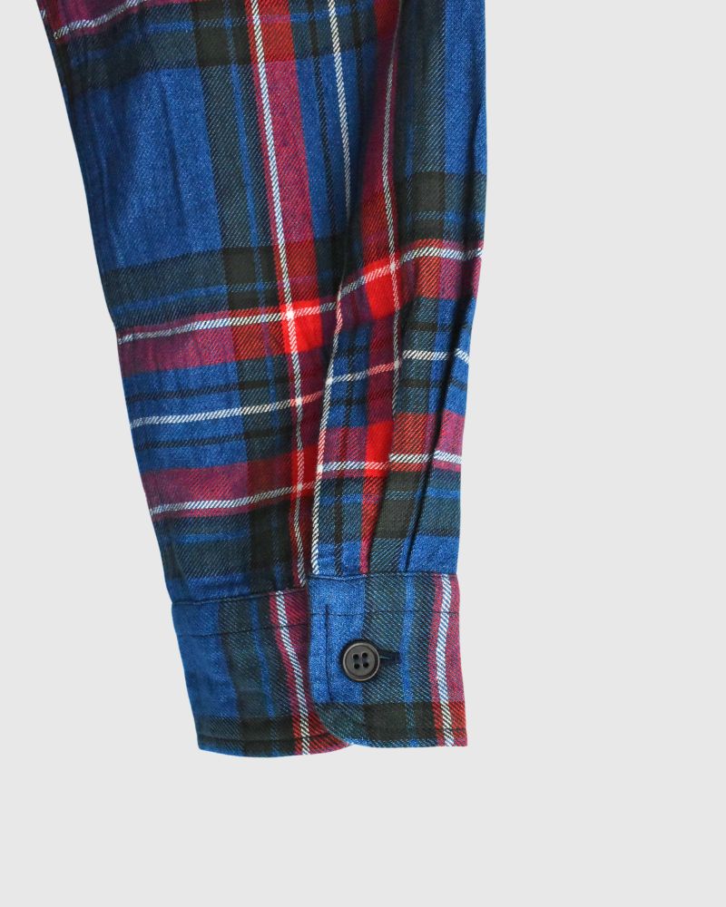 INDIGO タータン オーバーシャツ Blue