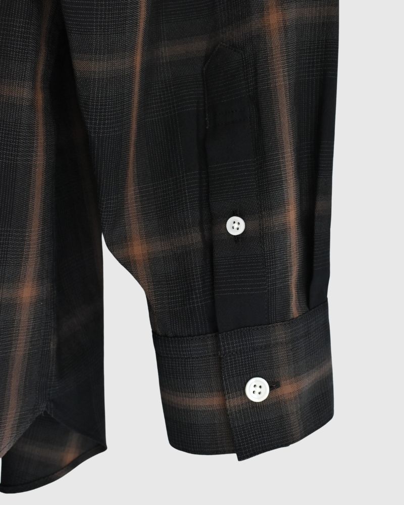 DORIS-W フリルブラウス BrownCheck