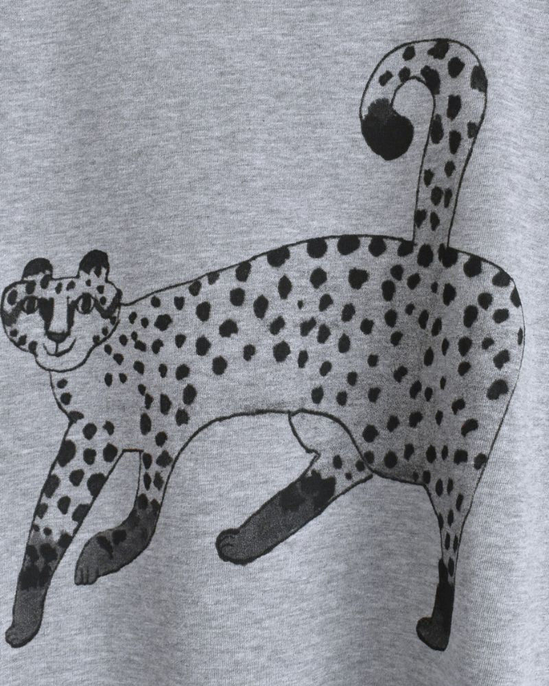 天竺プリントTee ”CHEETAH" MokuGray