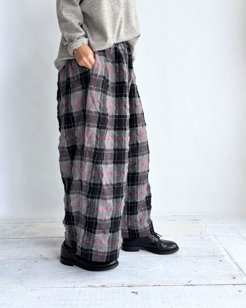 コットンウール チェックパンツ Gray
