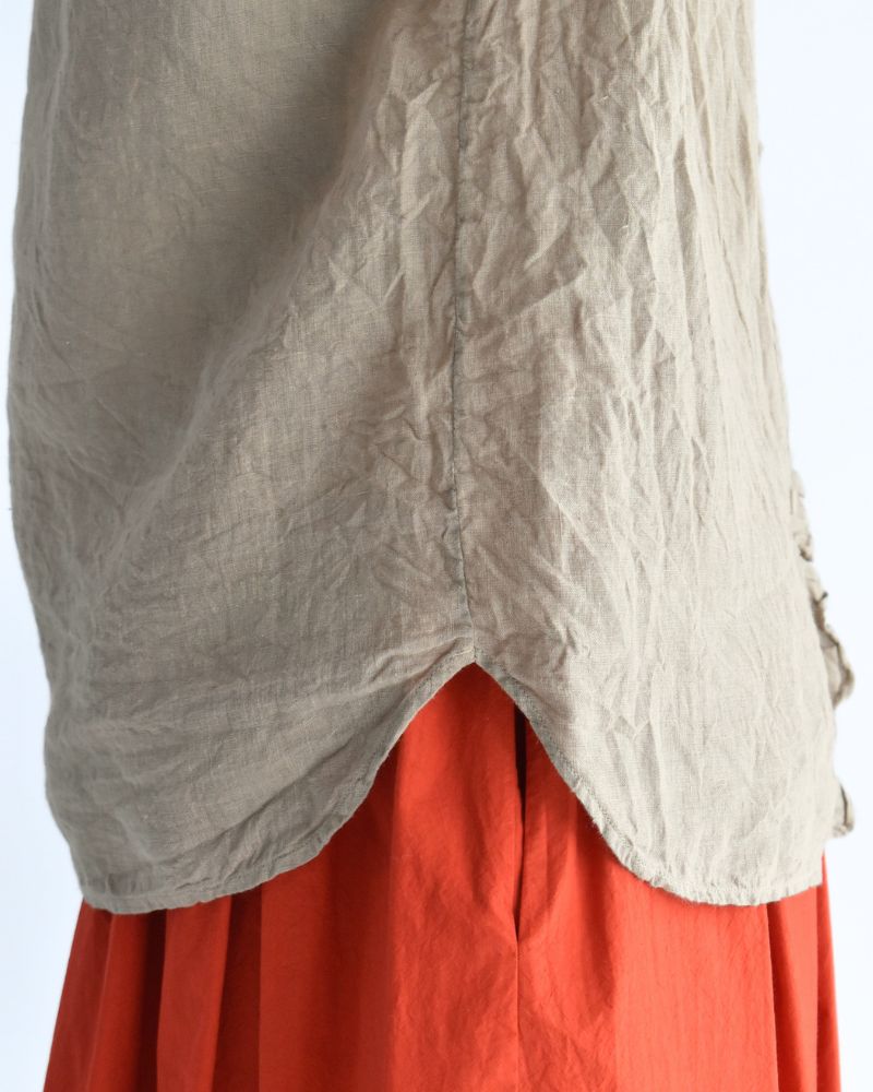 FRENCH/SL FRILL COLLAR SHIRTS AshBeige