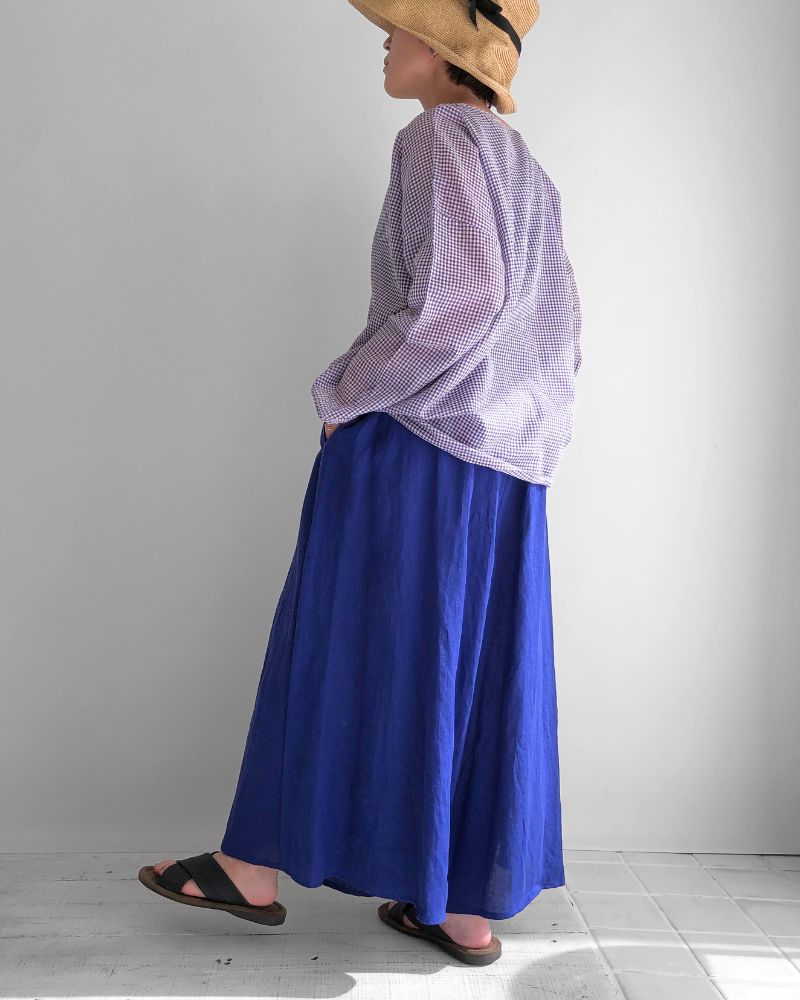 DROP SHOULDER SMOCK OffWhite/Purple