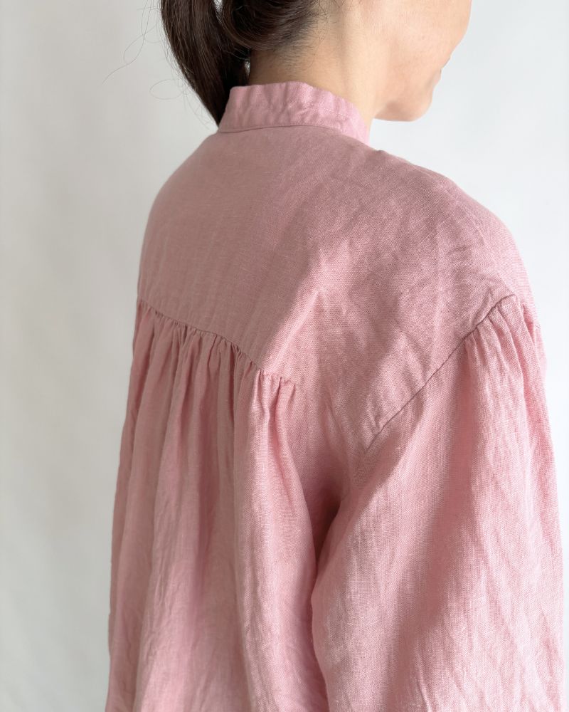 Linen Gather Shirt Pink