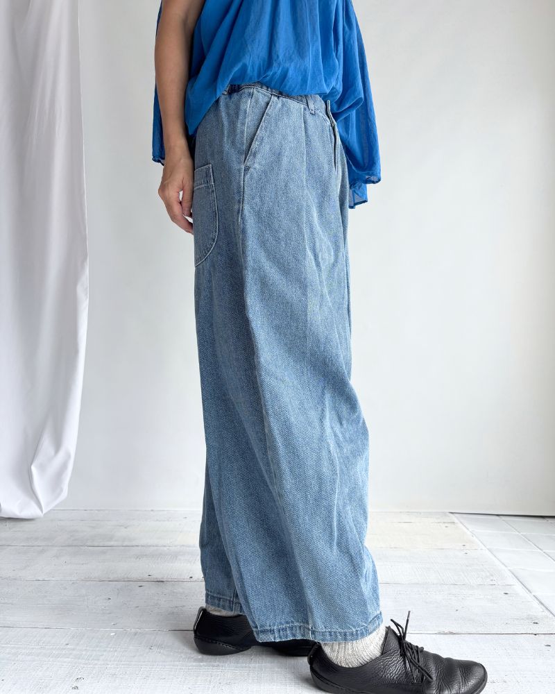 裾デザインコクーンシルエットデニム 'SAFY' LightIndigo