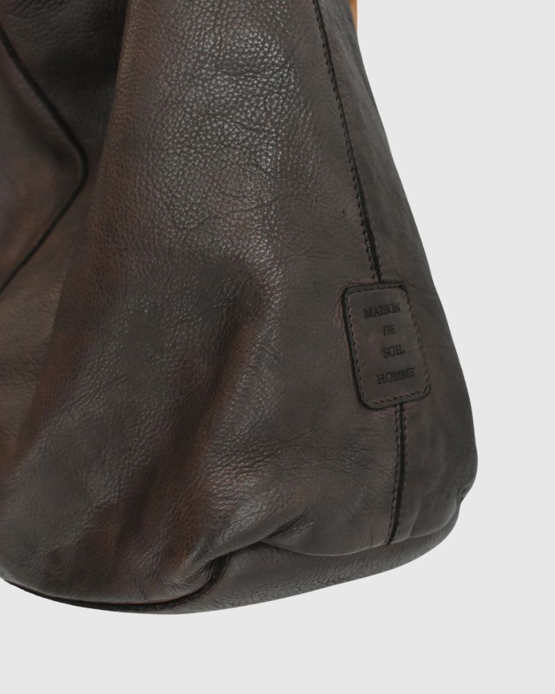 COW LEATHER ONE HANDLE BAG DarkBrown