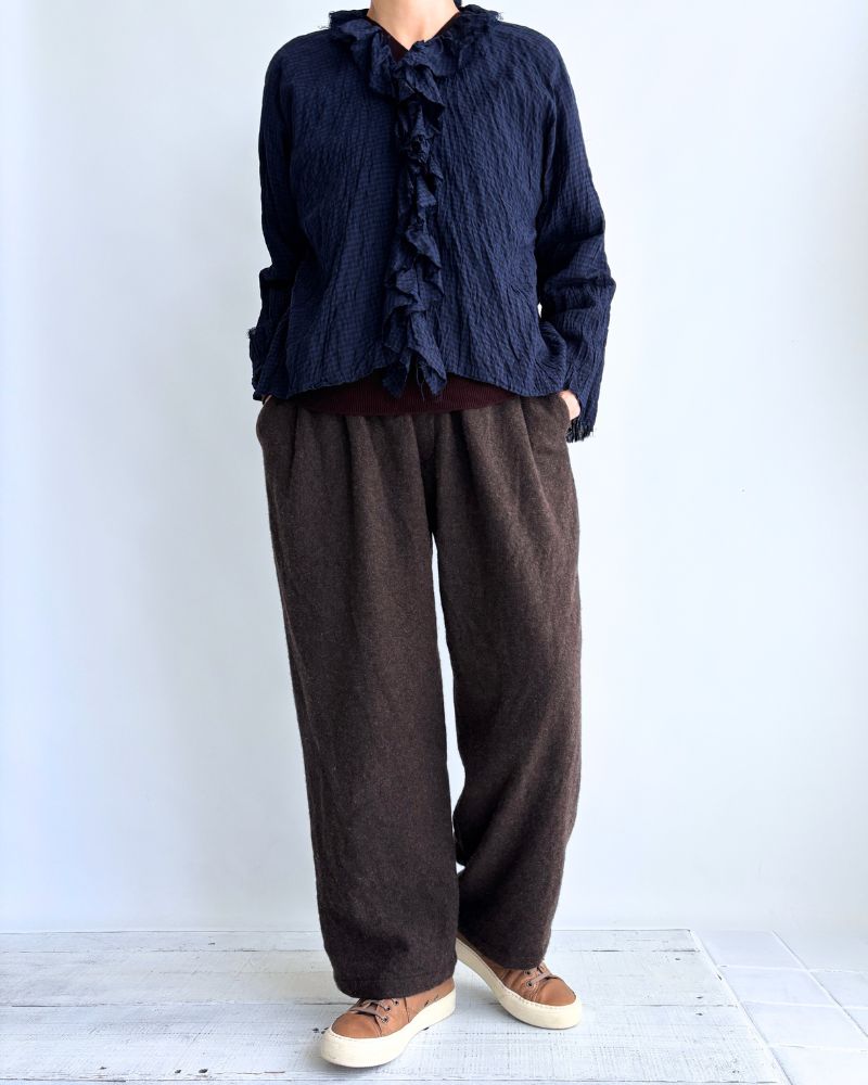 ウールタックパンツ Brown