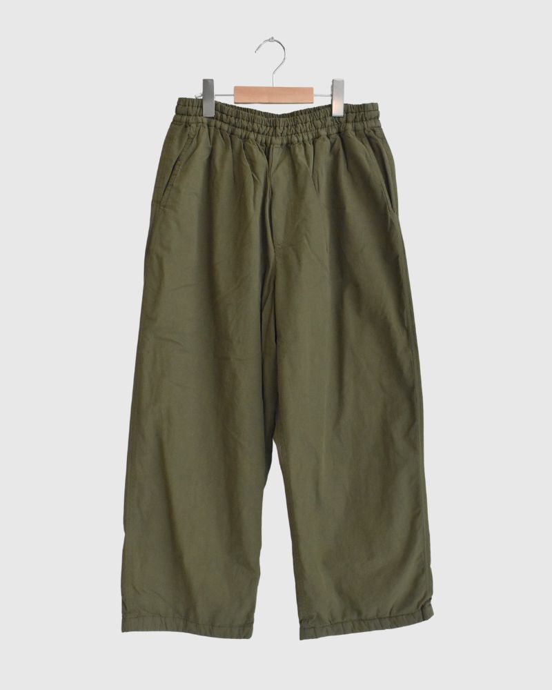 40s ORGANIC POPLIN (OVERDYE) EASY PANTS ArrasGreen