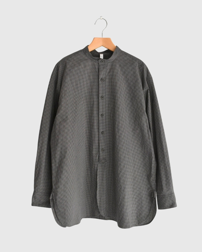 ユーティリティ バンドカラーシャツ BrownGingham