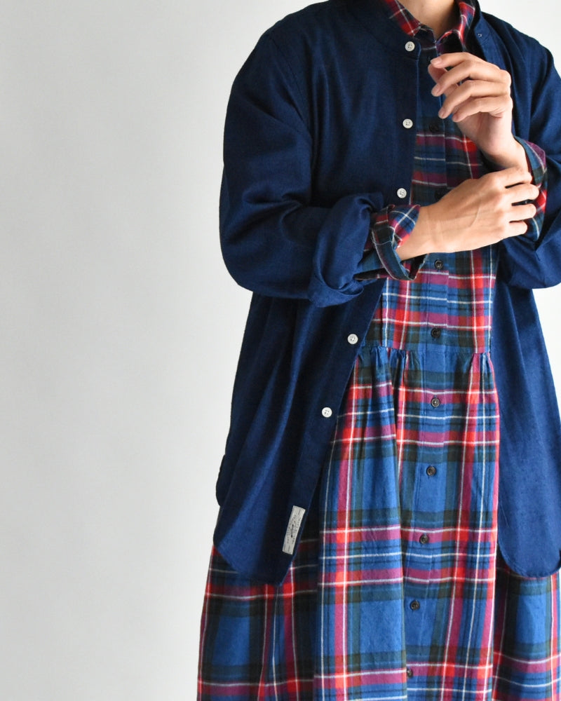 インディゴタータン ファンデーションシャツドレス Indigo