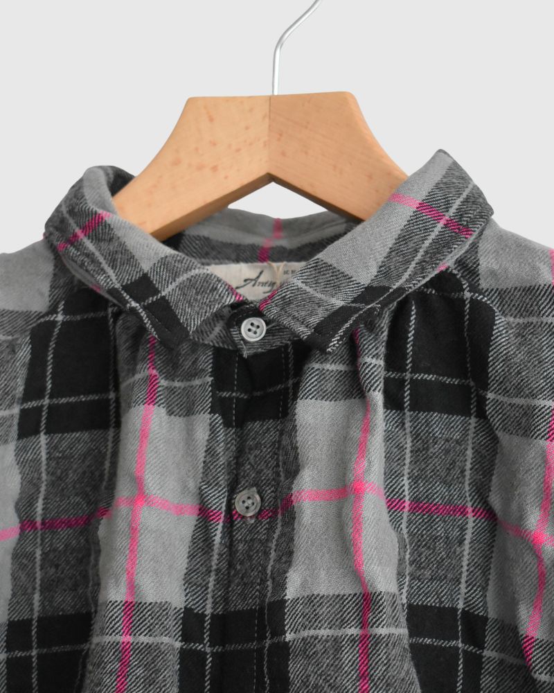 コットンウール チェックシャツ Gray