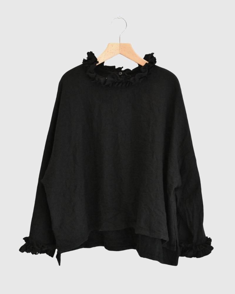 ウールボックスプルオーバー Black