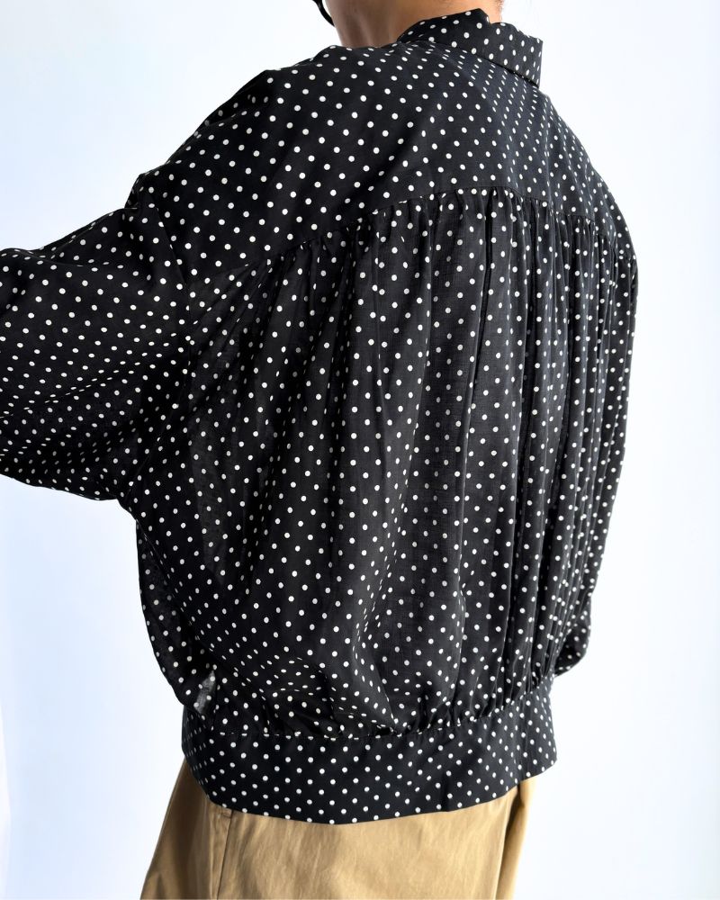 ドットギャザーブラウス SumikuroDot
