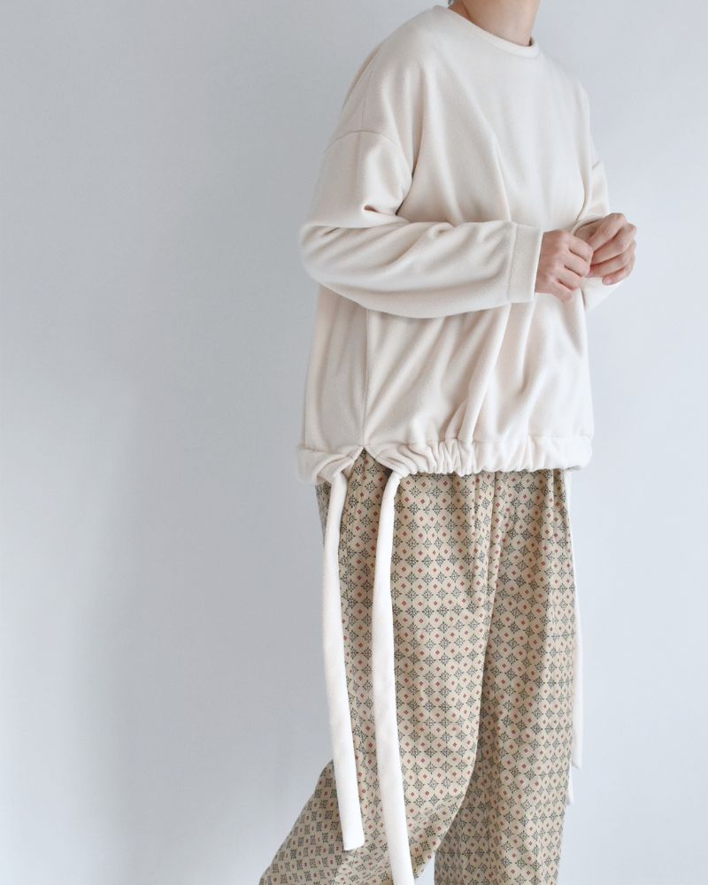 フリース ヘムリボンプルオーバー Milk