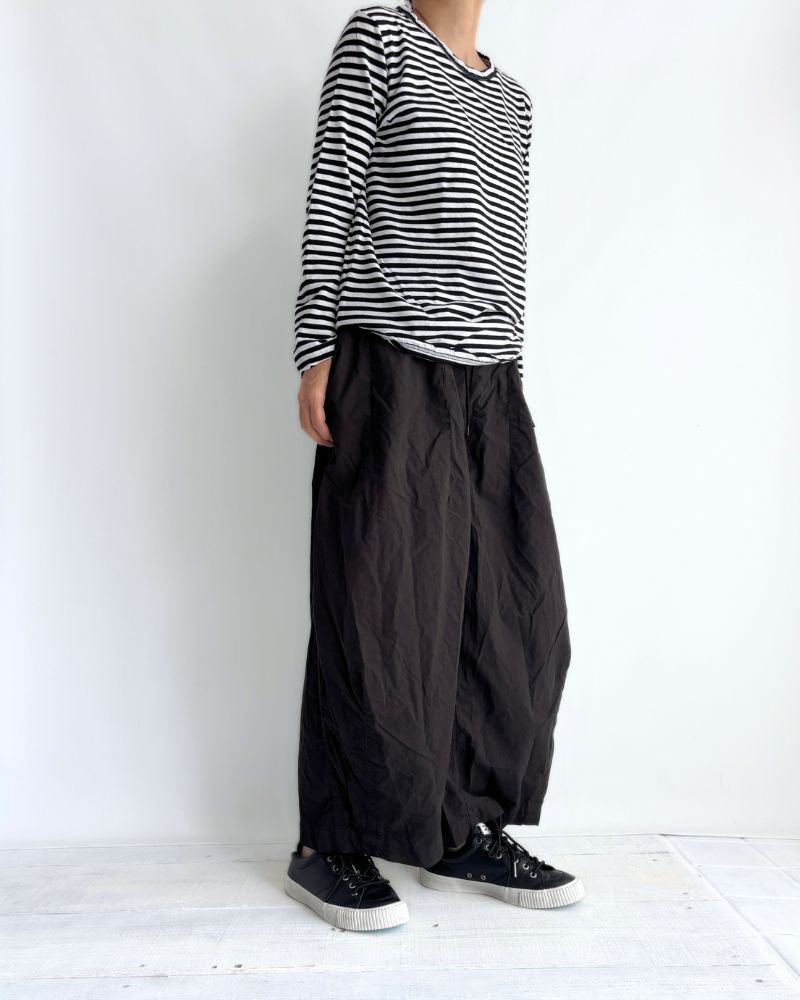 コットンシルクパンツ Black