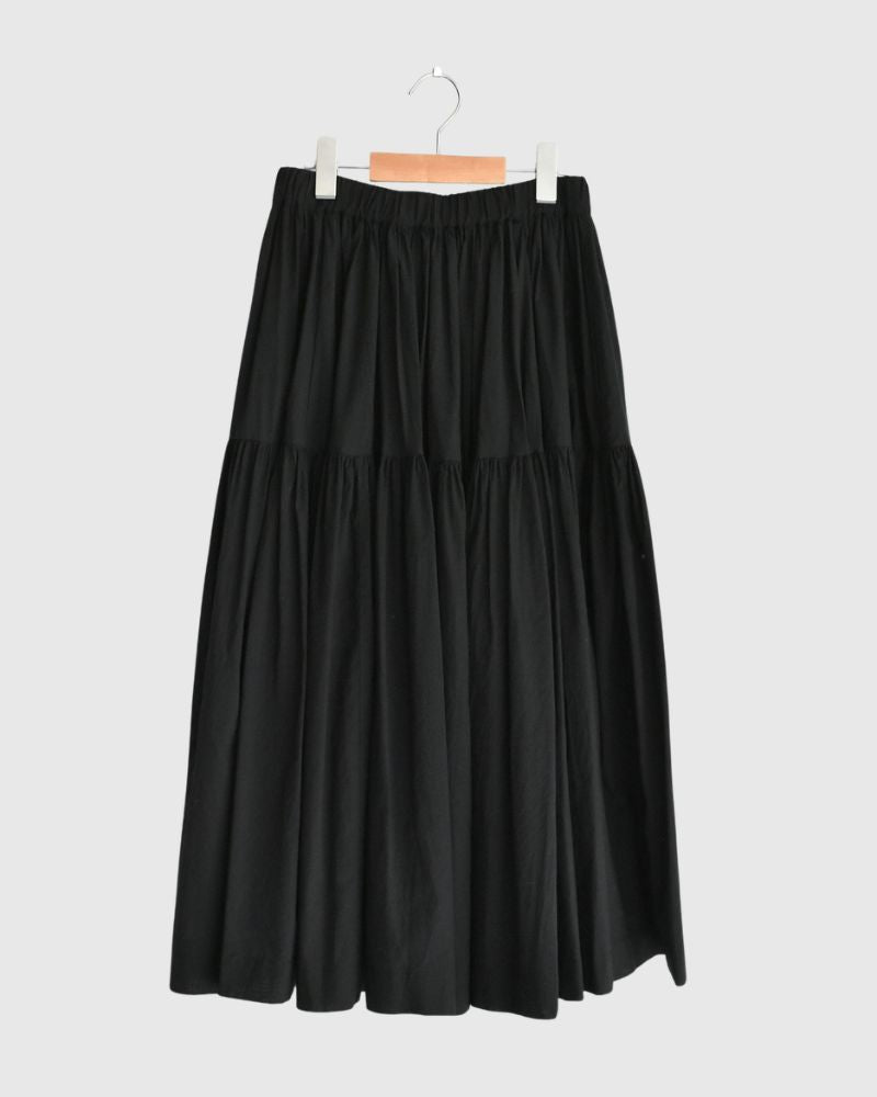 ティアードギャザースカート（COTTON） Black