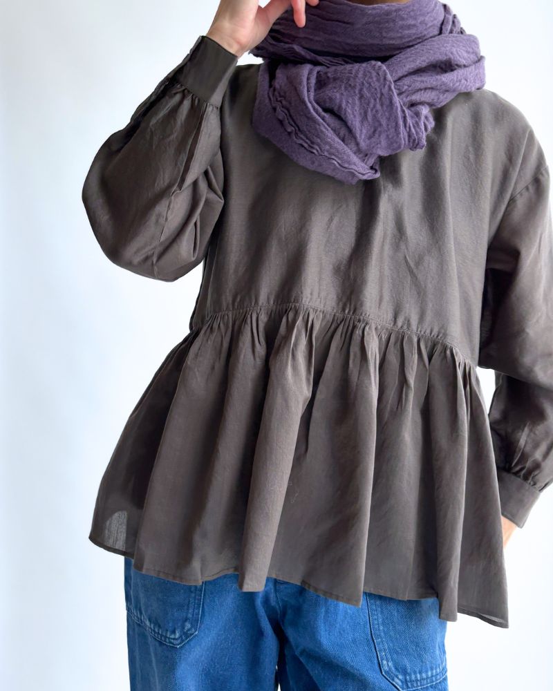 RAHASTHAN TUCK GATHERED PULLOVER Gray