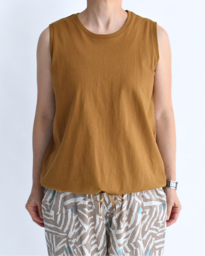ノースリーブ ドロストTシャツ DarkCamel