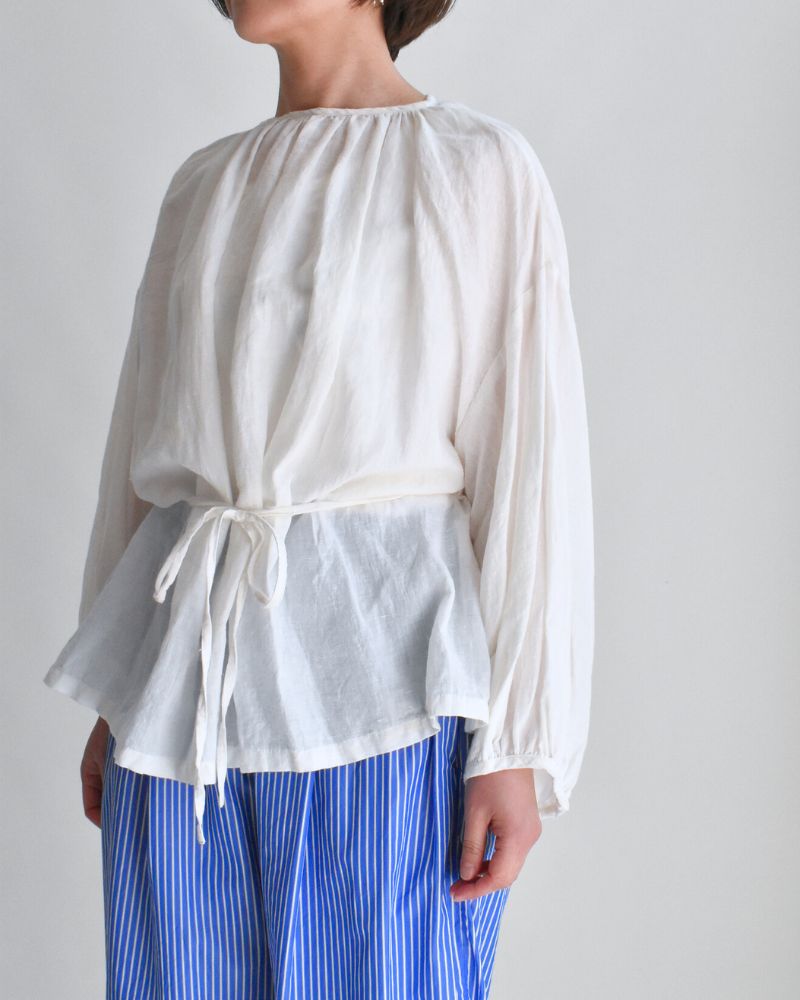 【予約】MS/F G1188 カディコットンリネンストリングギャザーブラウス（6月中旬 - 6月末）