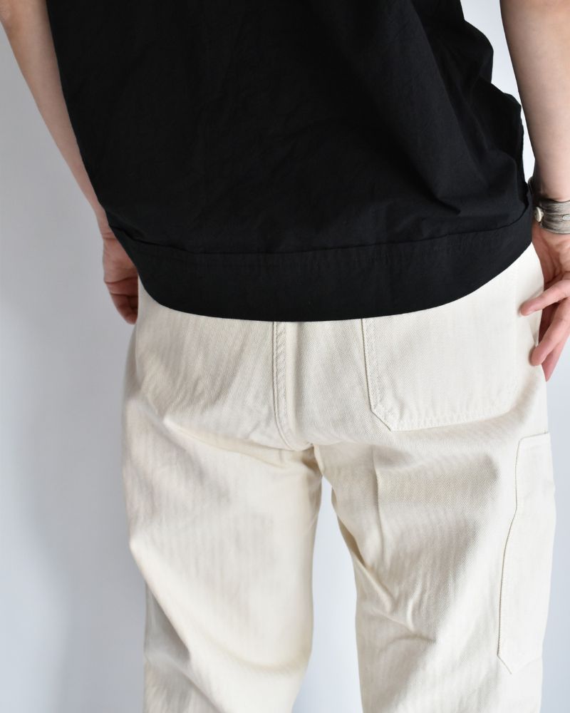 【sale】HERRINGBONE GARMENT DYE PT Ivory