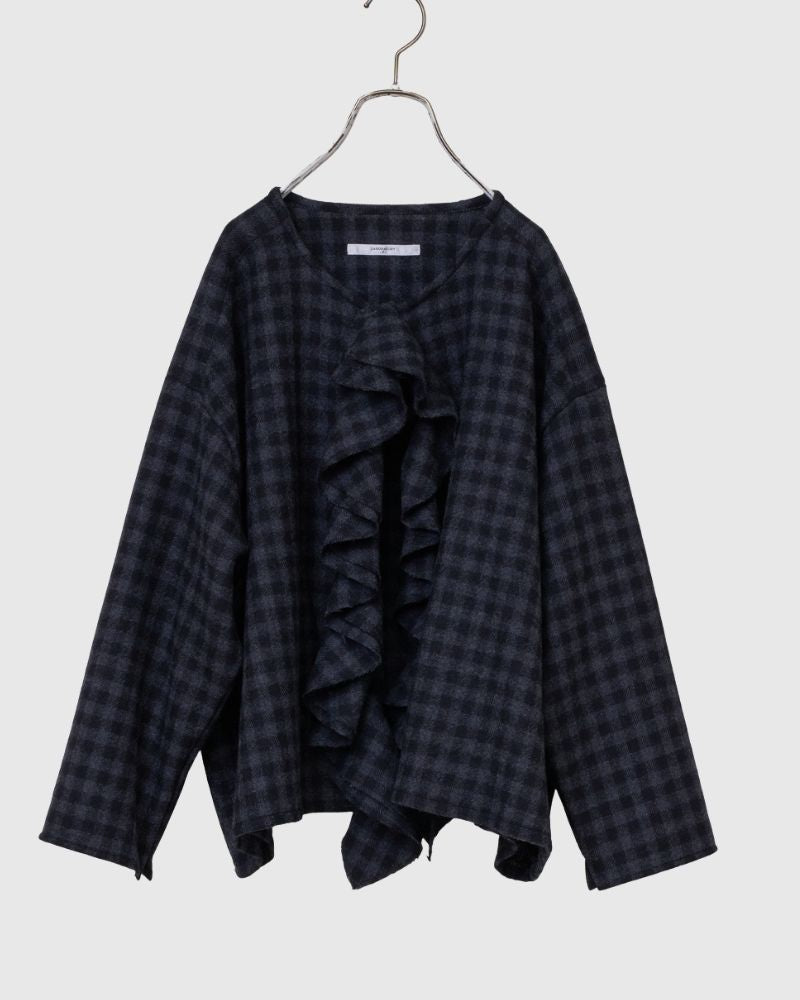 【予約】 F/W LA 530 ギンガムクワイエットフリルブラウス（10月末 - 11月初旬）