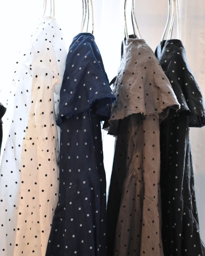 【予約】S/S G1166 ORIGINAL SMALL DOTS 2WAY FRILL BLOUSE（3月初旬 – 3月中旬）