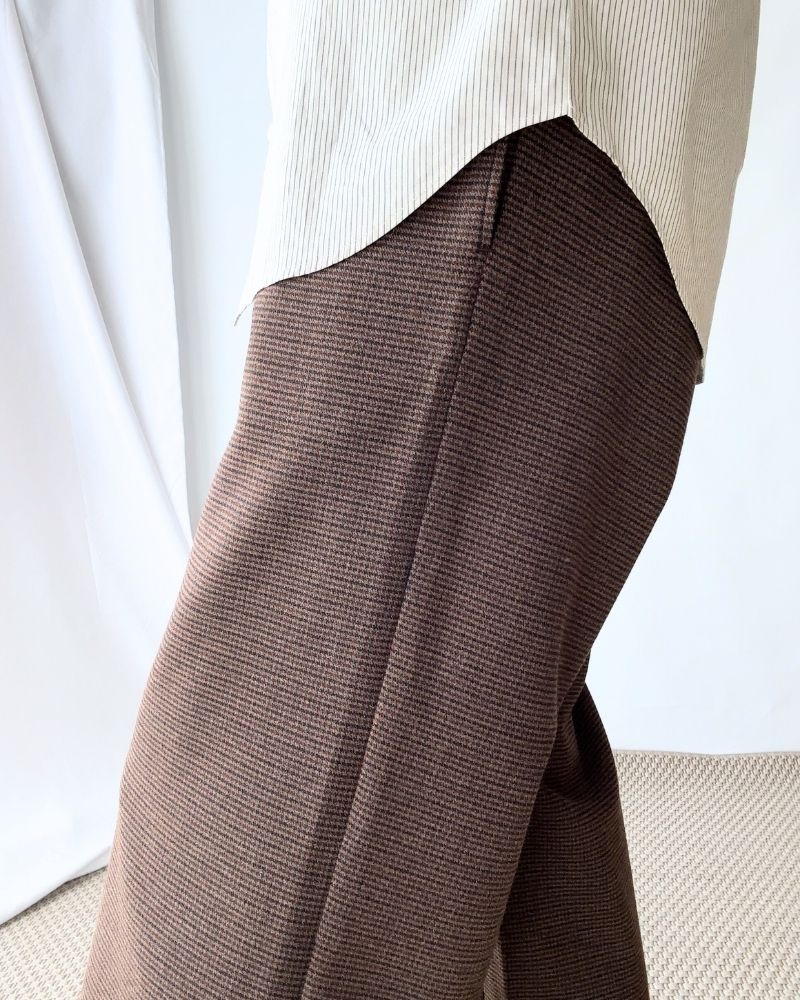 【sale】ノータックストレートパンツ BrownCheck