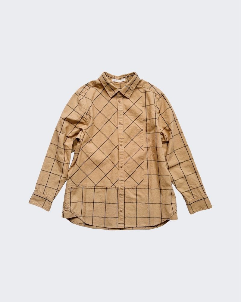 【予約】A/W TT206 重ね着が似合うコットンリネンのチェックシャツ（9月）
