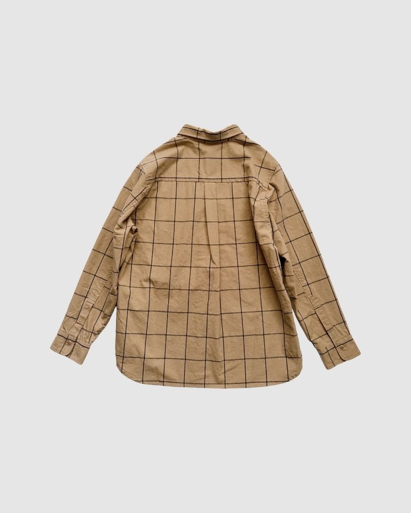 【予約】A/W TT206 重ね着が似合うコットンリネンのチェックシャツ（9月）