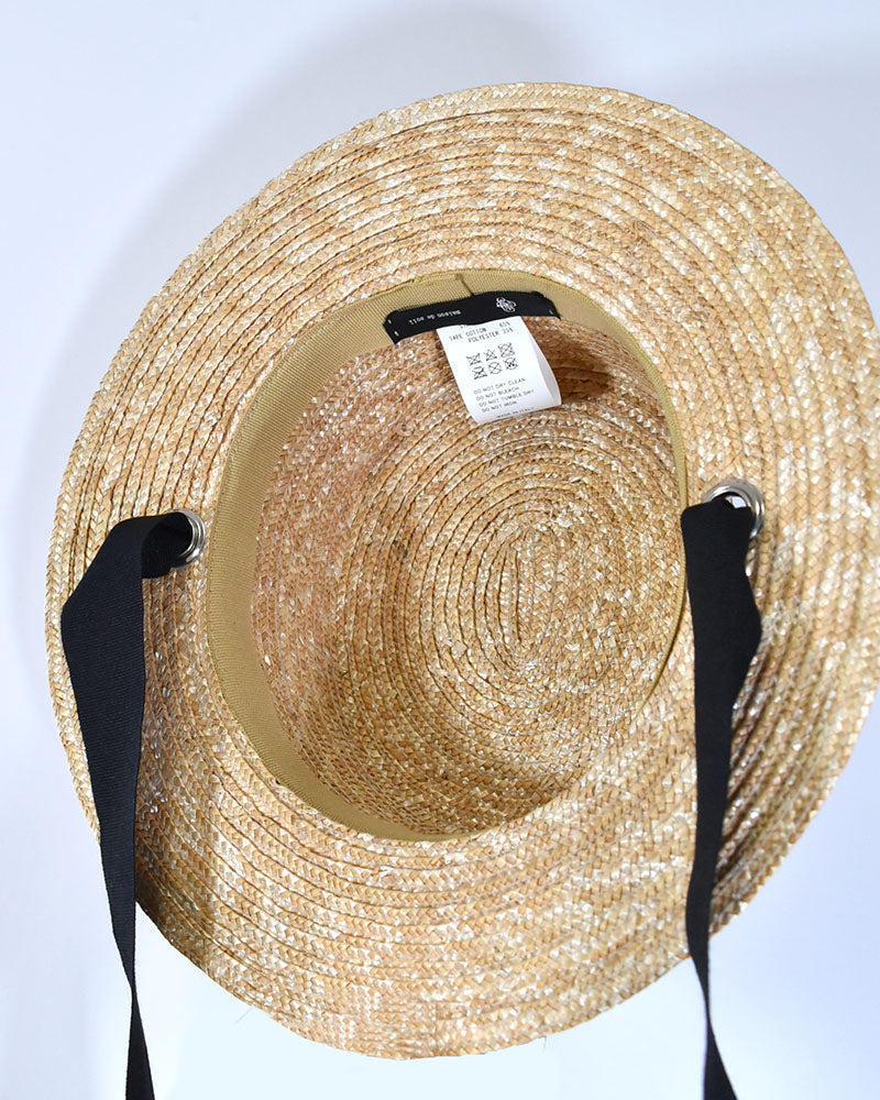 STRAW HAT WITH WIDE TAPE