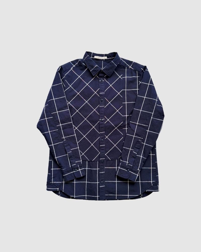 【予約】A/W TT206 重ね着が似合うコットンリネンのチェックシャツ（9月）