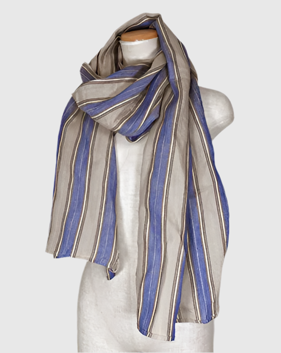 LINEN STRIPE STOLE Blue