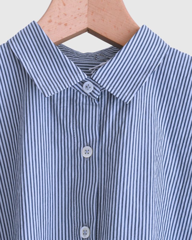 レギュラーカラービッグシャツ Sax/Navy