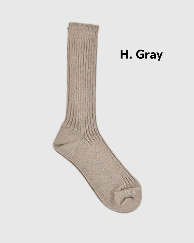 L019 Linen Color Rib Socks