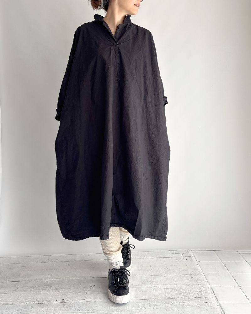 コットンワイドシルエットワンピース NavyBlack