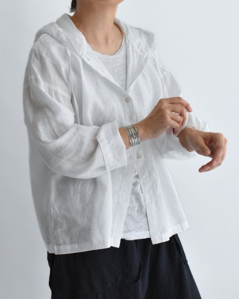 フーディシャツ（LINEN） White